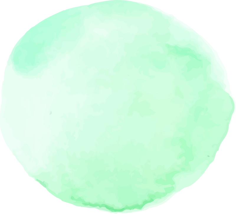 Round Green Watercolor